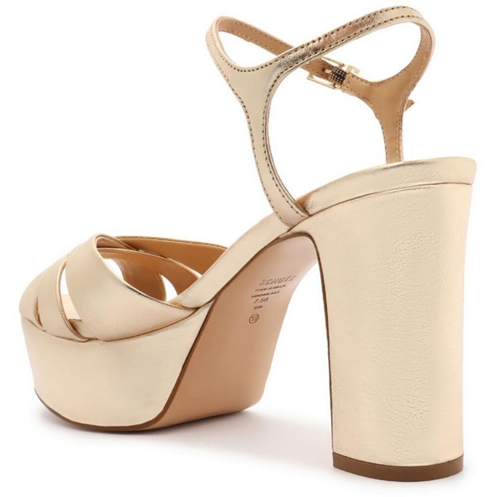 SCHUTZ Gold Platform Sandals - Picture 3 of 3